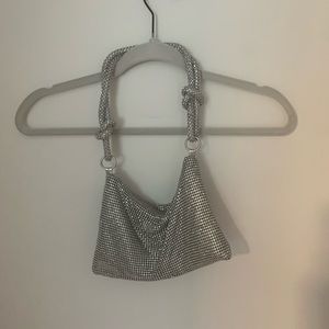 Silver Rhinestone purse.